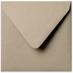 Envelop Kraft 14 x 14 cm natuurgrijs