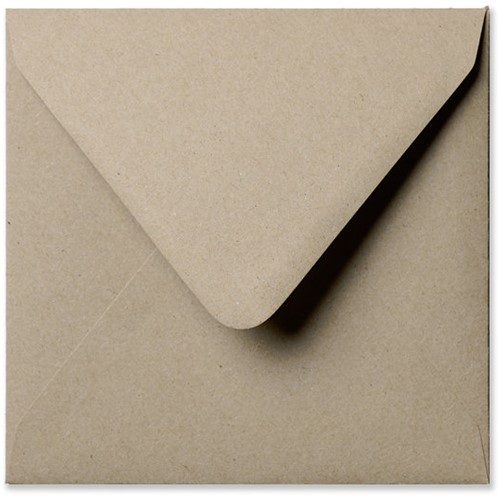 Envelop Kraft 14 x 14 cm natuurgrijs