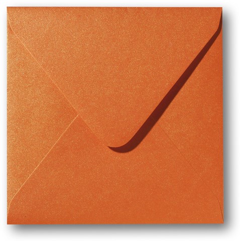 Envelop Metallic 14 x 14 cm orange glow