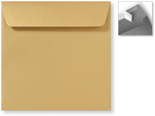 Envelop Specials 16 x 16 cm striplock Metallic gold rush