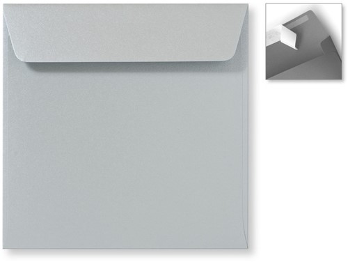 Envelop Specials 16 x 16 cm striplock Metallic silver pearl