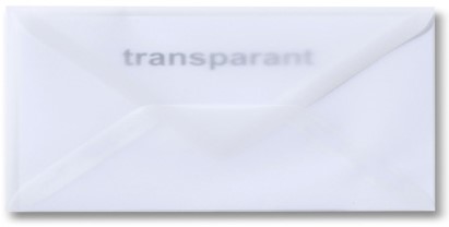 Envelop Transparant 11 x 22 cm wit