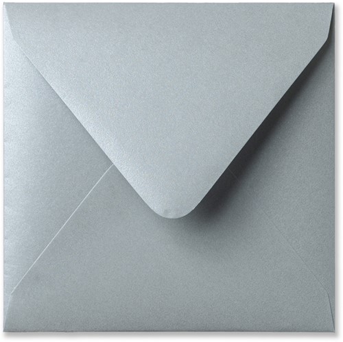 Enveloppe Metallique 14 x 14 cm silver pearl