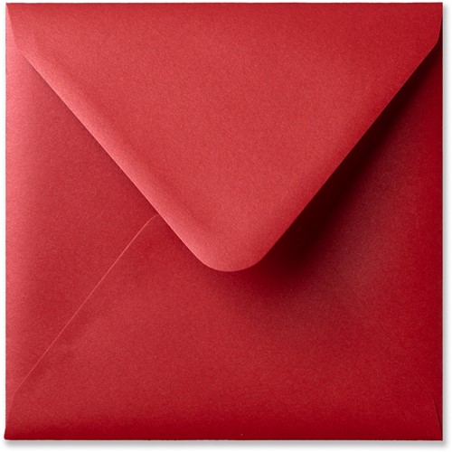 Envelop Metallic 14 x 14 cm rosso