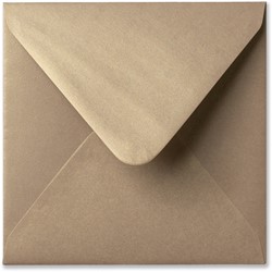 Enveloppe Metallique 14 x 14 cm champagne