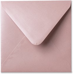 Enveloppe Metallique 14 x 14 cm rose