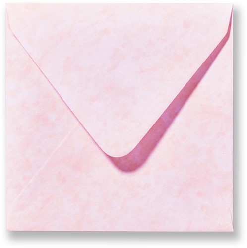 Envelop 14 x 14 cm Marmer Roze
